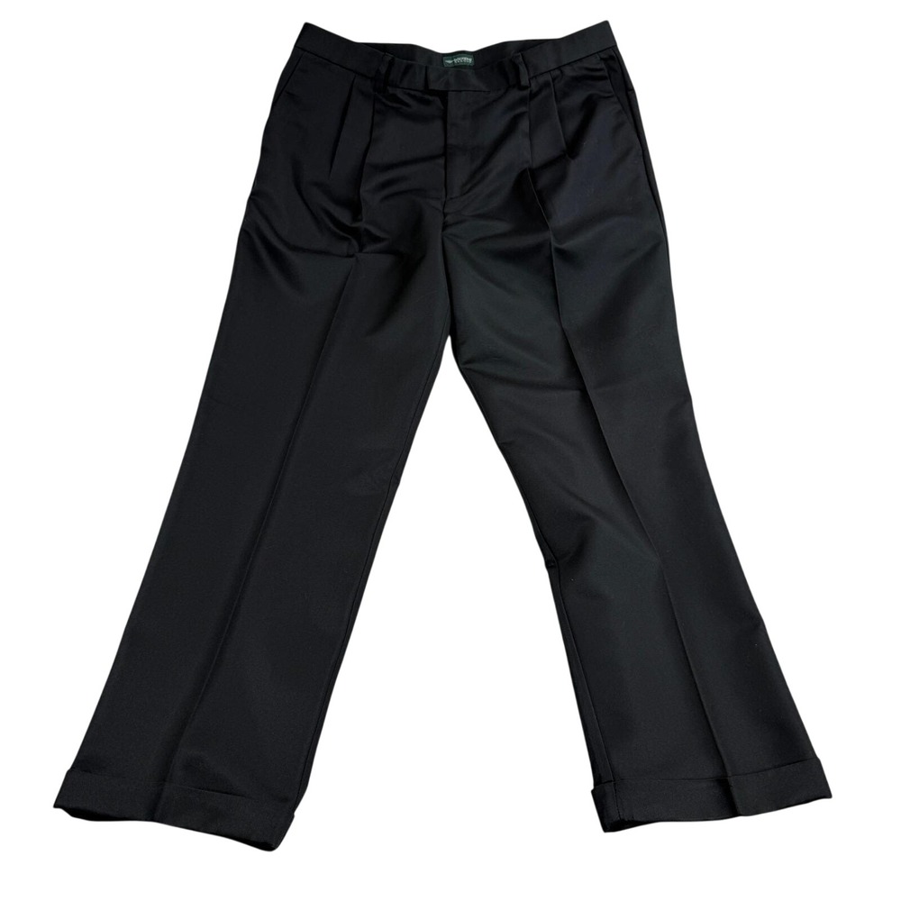 Vintage Dockers Recode Pleated Cuffed Trousers 40x32 Black Mens Dress Pants